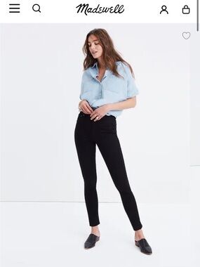 Madewell Curvy Skinny High-Rise Jeans in Black size 29 Tall